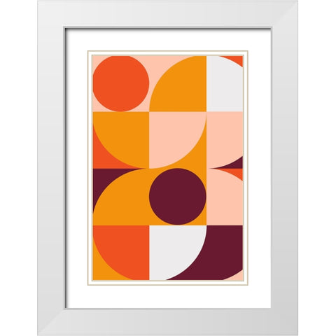 Mid Century Mod II White Modern Wood Framed Art Print with Double Matting by Incado