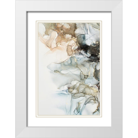 Cosmos II White Modern Wood Framed Art Print with Double Matting by Incado