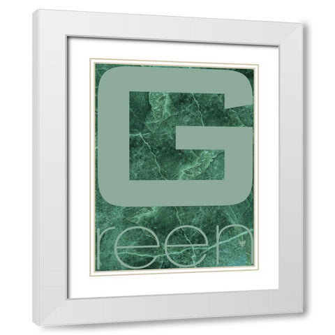 RGB green White Modern Wood Framed Art Print with Double Matting by TypeLike