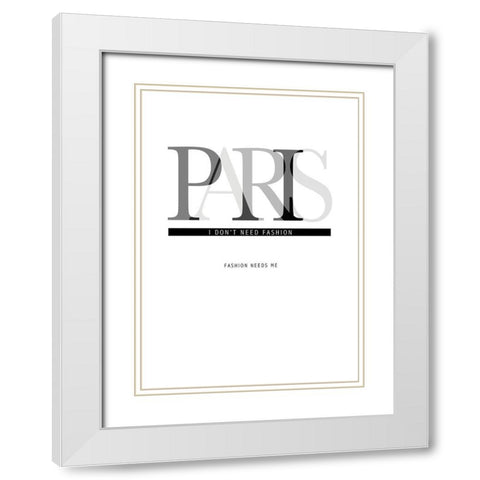 Paris White Modern Wood Framed Art Print with Double Matting by TypeLike