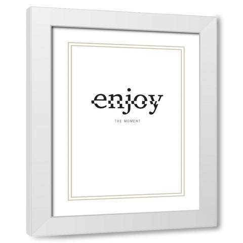 Enjoy White Modern Wood Framed Art Print with Double Matting by TypeLike