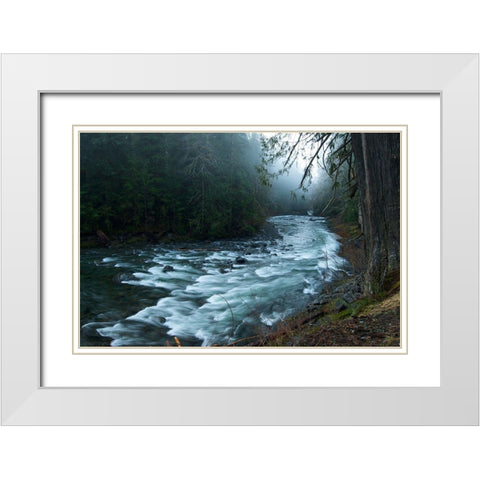 River White Modern Wood Framed Art Print with Double Matting by PhotoINC Studio