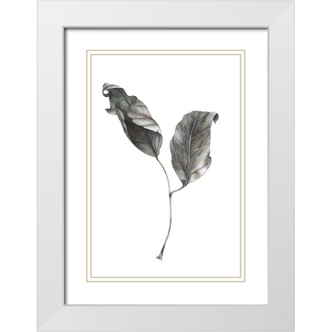 Silver Leaf White Modern Wood Framed Art Print with Double Matting by Incado