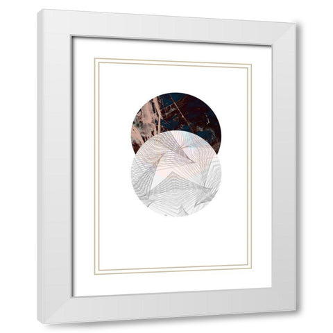 Abstract Circle White Modern Wood Framed Art Print with Double Matting by GeoMania