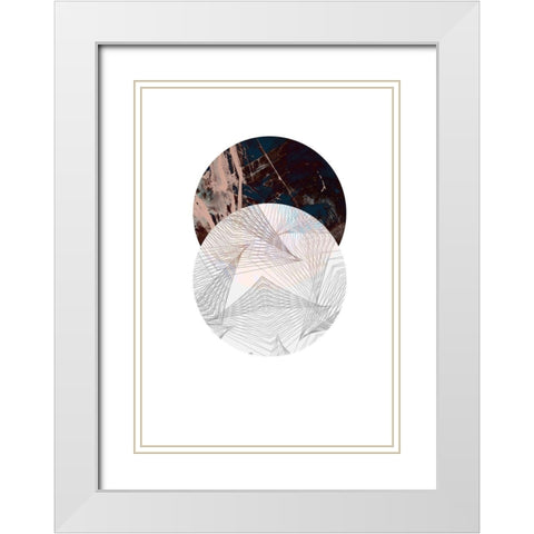 Abstract Circle White Modern Wood Framed Art Print with Double Matting by GeoMania