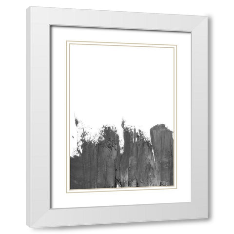 Coal II White Modern Wood Framed Art Print with Double Matting by Incado