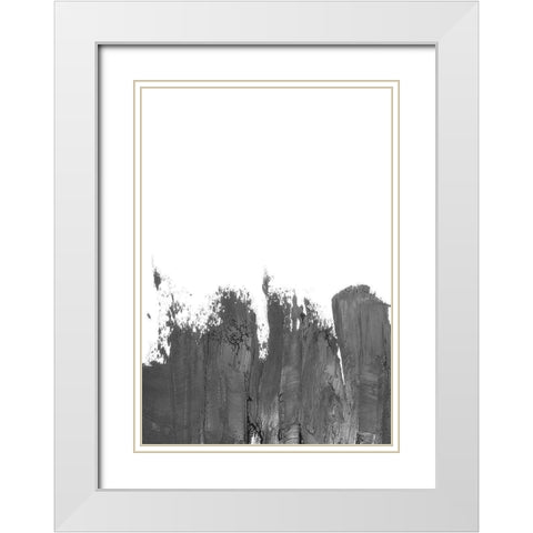 Coal II White Modern Wood Framed Art Print with Double Matting by Incado