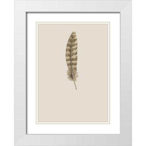 Feather 07 White Modern Wood Framed Art Print with Double Matting by Incado