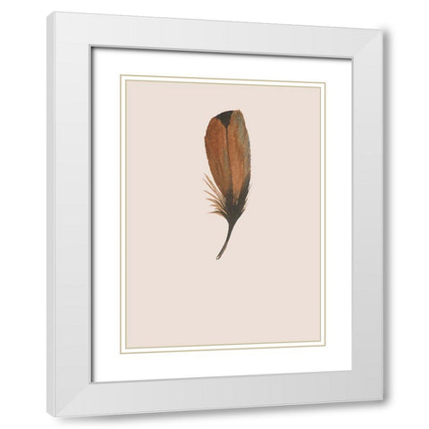 Feather 08 White Modern Wood Framed Art Print with Double Matting by Incado