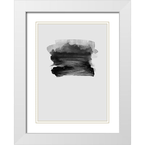 Grey II White Modern Wood Framed Art Print with Double Matting by Incado