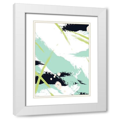 Turquoise White Modern Wood Framed Art Print with Double Matting by Incado