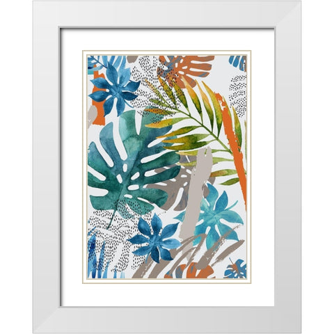 Vibes II White Modern Wood Framed Art Print with Double Matting by Incado