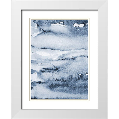Water I White Modern Wood Framed Art Print with Double Matting by Incado