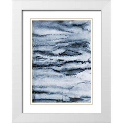 Water II White Modern Wood Framed Art Print with Double Matting by Incado