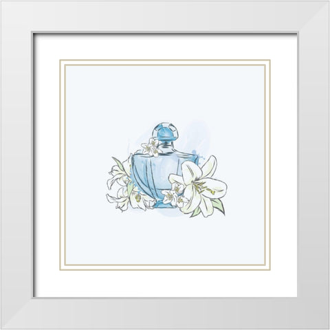 Perfume II White Modern Wood Framed Art Print with Double Matting by Incado