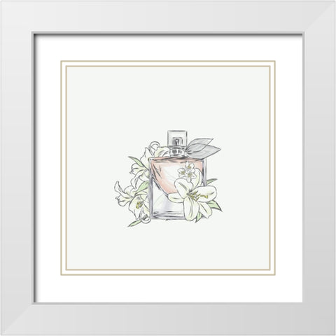 Perfume VI White Modern Wood Framed Art Print with Double Matting by Incado