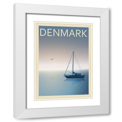 Ribe White Modern Wood Framed Art Print with Double Matting by Incado