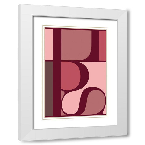 Lips White Modern Wood Framed Art Print with Double Matting by TypeLike
