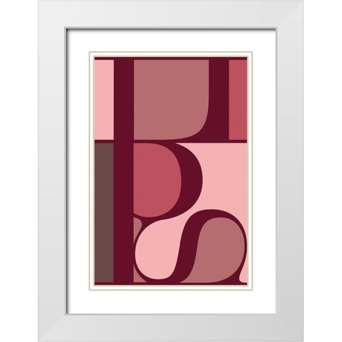 Lips White Modern Wood Framed Art Print with Double Matting by TypeLike