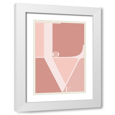 Love White Modern Wood Framed Art Print with Double Matting by TypeLike