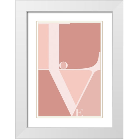 Love White Modern Wood Framed Art Print with Double Matting by TypeLike