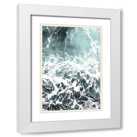 Waves I White Modern Wood Framed Art Print with Double Matting by PhotoINC Studio