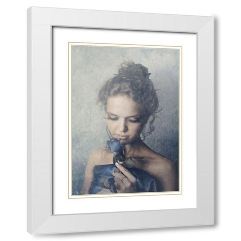 Dark Rose White Modern Wood Framed Art Print with Double Matting by PhotoINC Studio