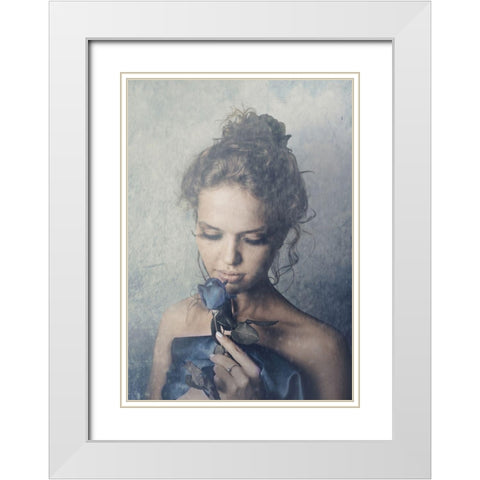 Dark Rose White Modern Wood Framed Art Print with Double Matting by PhotoINC Studio
