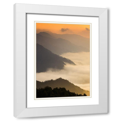 Dusty morning White Modern Wood Framed Art Print with Double Matting by PhotoINC Studio