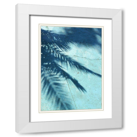 Turquoise Shadow White Modern Wood Framed Art Print with Double Matting by PhotoINC Studio