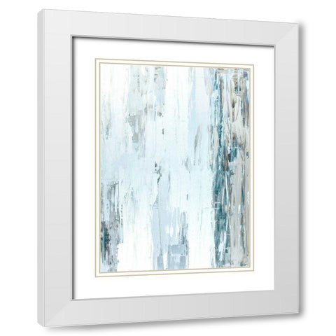Abstract Blue I White Modern Wood Framed Art Print with Double Matting by Incado
