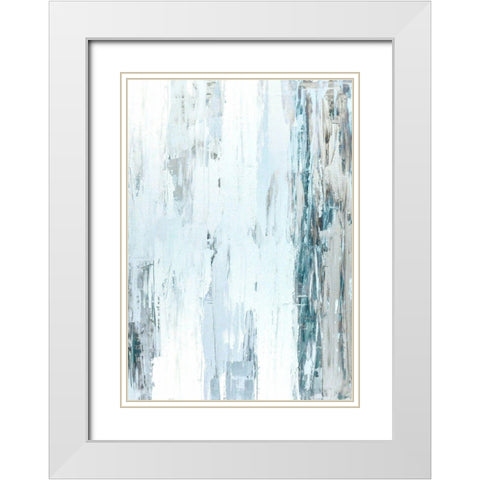 Abstract Blue I White Modern Wood Framed Art Print with Double Matting by Incado