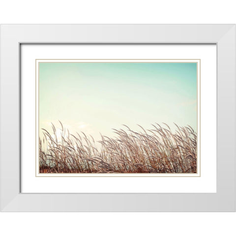 Retro Grass White Modern Wood Framed Art Print with Double Matting by PhotoINC Studio