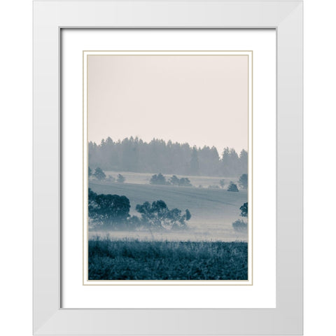 Blue Mountains III White Modern Wood Framed Art Print with Double Matting by PhotoINC Studio