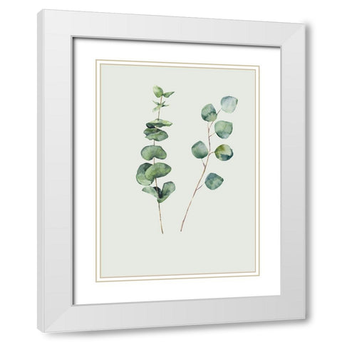 Botanical I White Modern Wood Framed Art Print with Double Matting by Incado
