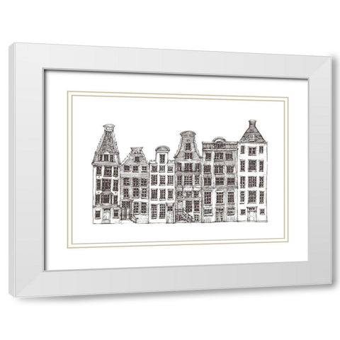 Amsterdam I White Modern Wood Framed Art Print with Double Matting by Incado