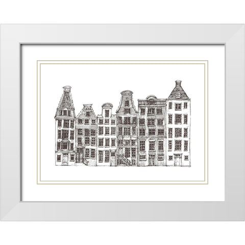 Amsterdam I White Modern Wood Framed Art Print with Double Matting by Incado