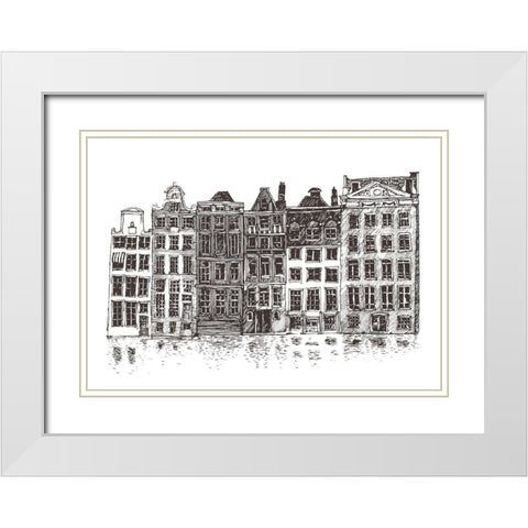 Amsterdam II White Modern Wood Framed Art Print with Double Matting by Incado