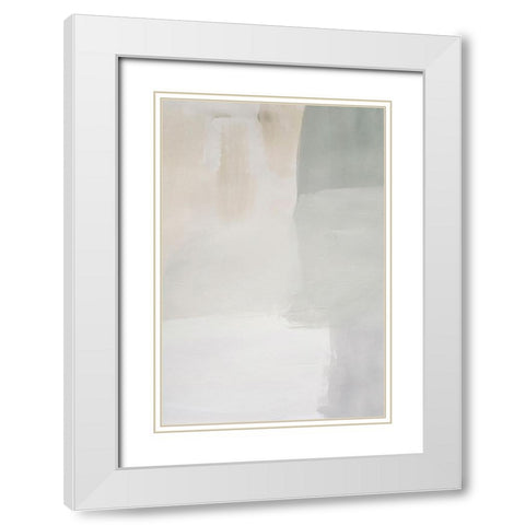 Soft Abstract White Modern Wood Framed Art Print with Double Matting by Incado
