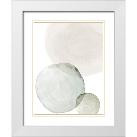 Soft Circular White Modern Wood Framed Art Print with Double Matting by Incado
