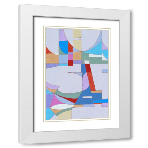 Geometric White Modern Wood Framed Art Print with Double Matting by Incado