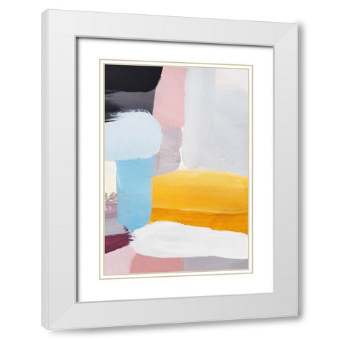 Vibrance I White Modern Wood Framed Art Print with Double Matting by Incado