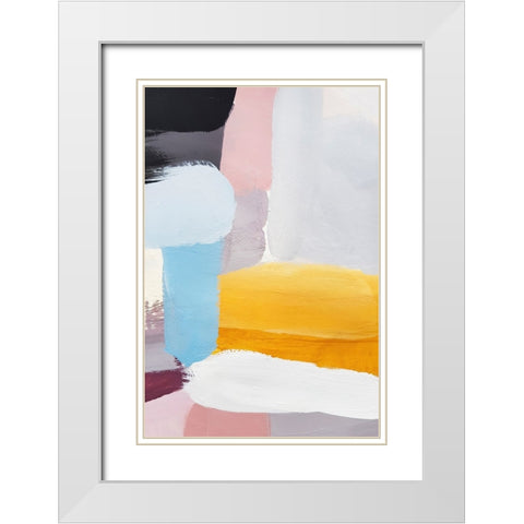 Vibrance I White Modern Wood Framed Art Print with Double Matting by Incado