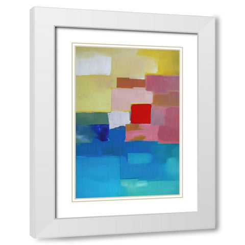 Vibrance II White Modern Wood Framed Art Print with Double Matting by Incado