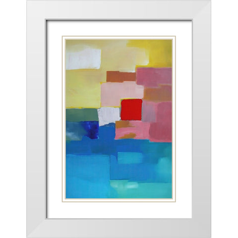 Vibrance II White Modern Wood Framed Art Print with Double Matting by Incado