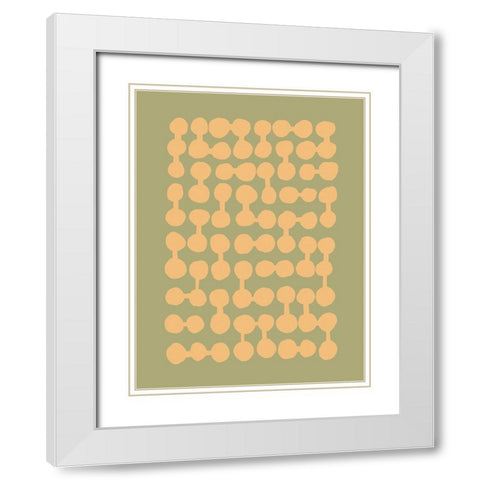 Connected Dots White Modern Wood Framed Art Print with Double Matting by Incado