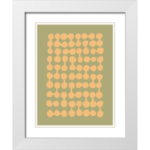 Connected Dots White Modern Wood Framed Art Print with Double Matting by Incado