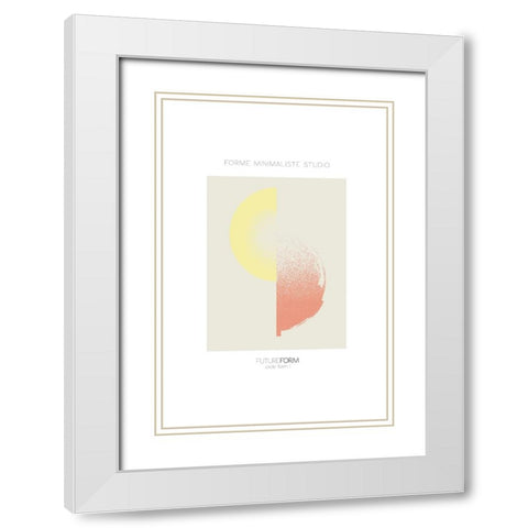 Future Form I White Modern Wood Framed Art Print with Double Matting by Incado