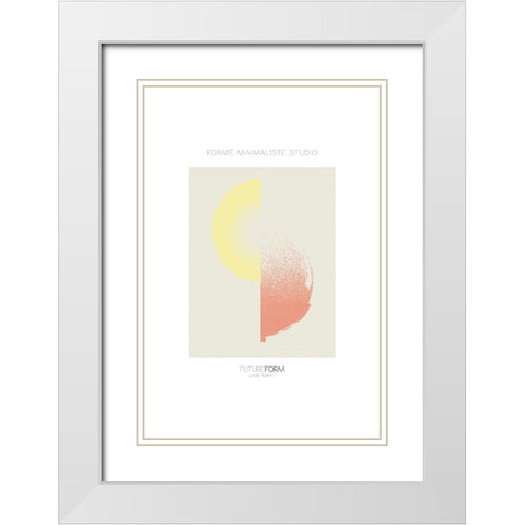 Future Form I White Modern Wood Framed Art Print with Double Matting by Incado