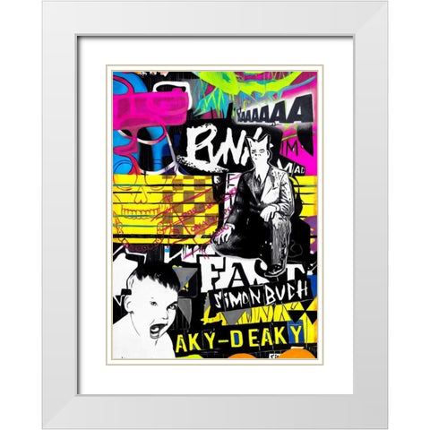 Poser White Modern Wood Framed Art Print with Double Matting by Colourblind Suicide